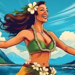 Hawaiian Kumu performing the modern hula dance